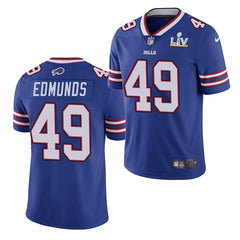Men's Buffalo Bills #49 Tremaine Edmunds Blue 2021 Super Bowl LV Stitched NFL Jersey 