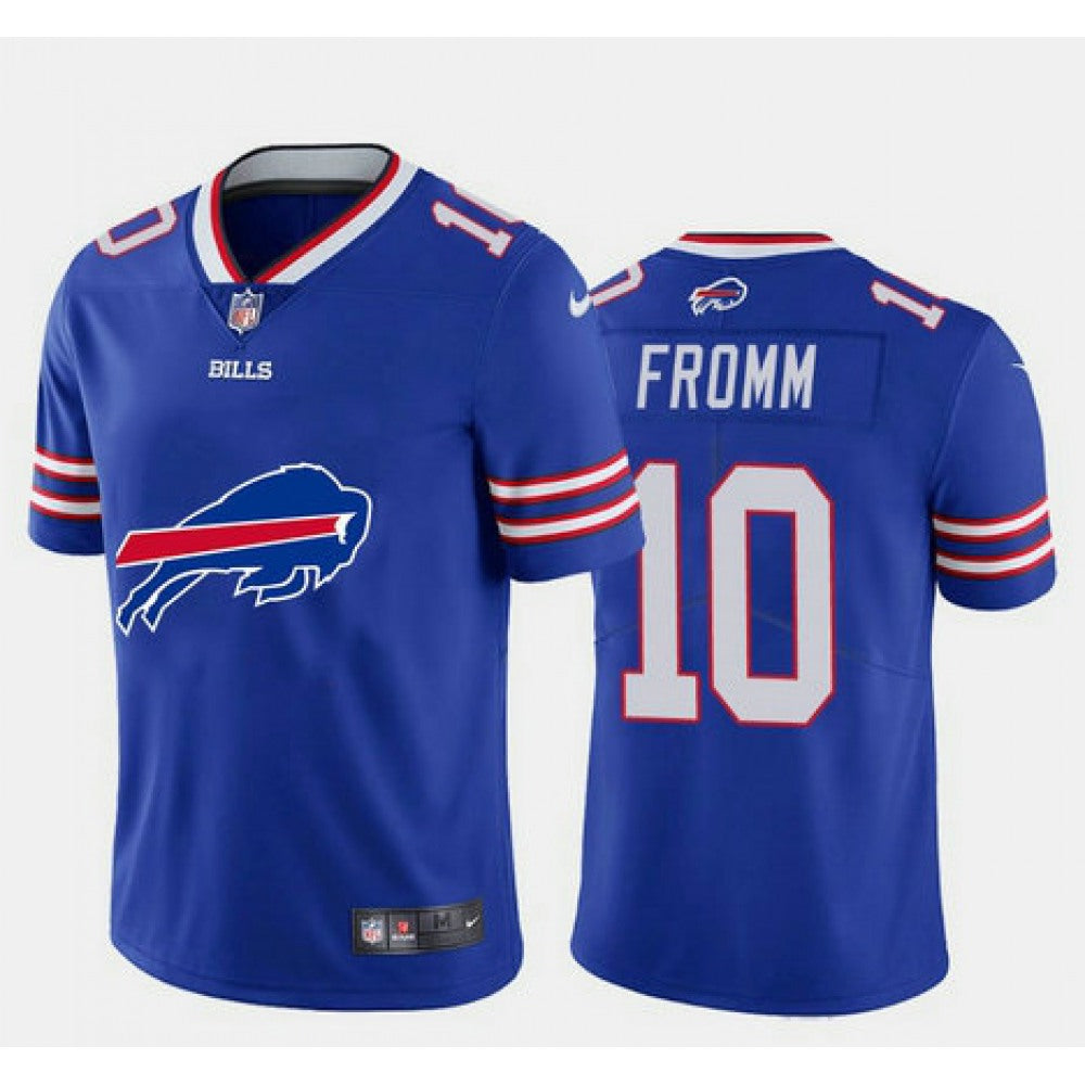 Men's Buffalo Bills #10 Jake Fromm Blue 2020 Team Big Logo Limited Stitched Jersey 