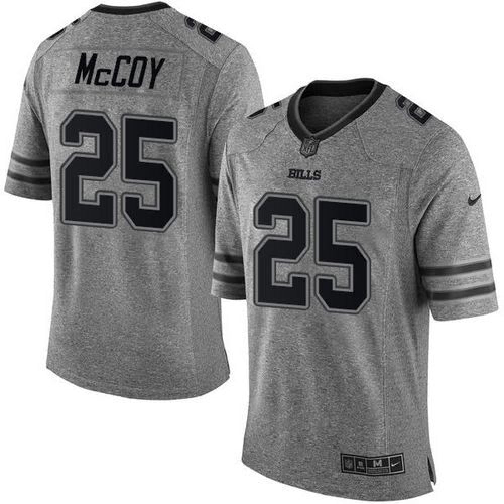 Bills #25 LeSean McCoy Gray Men's Stitched NFL Limited Gridiron Gray Jersey 