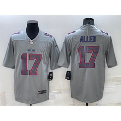 Men's Buffalo Bills #17 Josh Allen Grey Atmosphere Fashion Stitched Jersey 