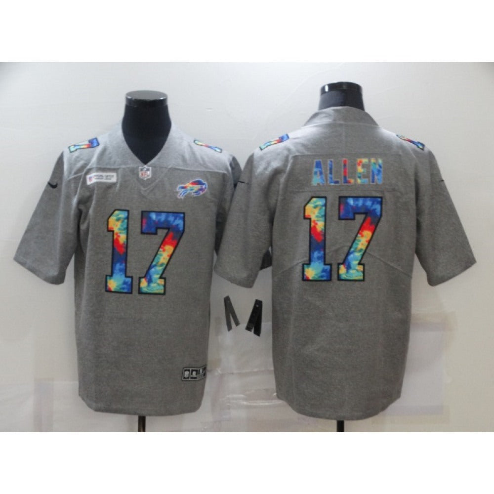 Men's Buffalo Bills #17 Josh Allen 2020 Grey Crucial Catch Limited Stitched Jersey 