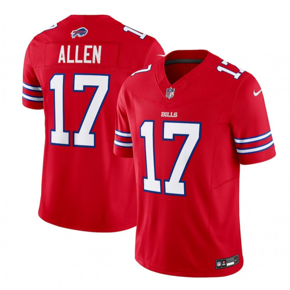 Men's Buffalo Bills #17 Josh Allen Red 2023 F.U.S.E. Vapor Untouchable Limited Stitched Jersey 