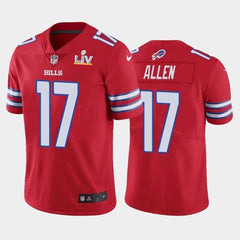 Men's Buffalo Bills #17 Josh Allen Red 2021 Super Bowl LV Stitched NFL Jersey 