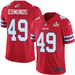 Men's Buffalo Bills #49 Tremaine Edmunds Red 2021 Super Bowl LV Stitched NFL Jersey 