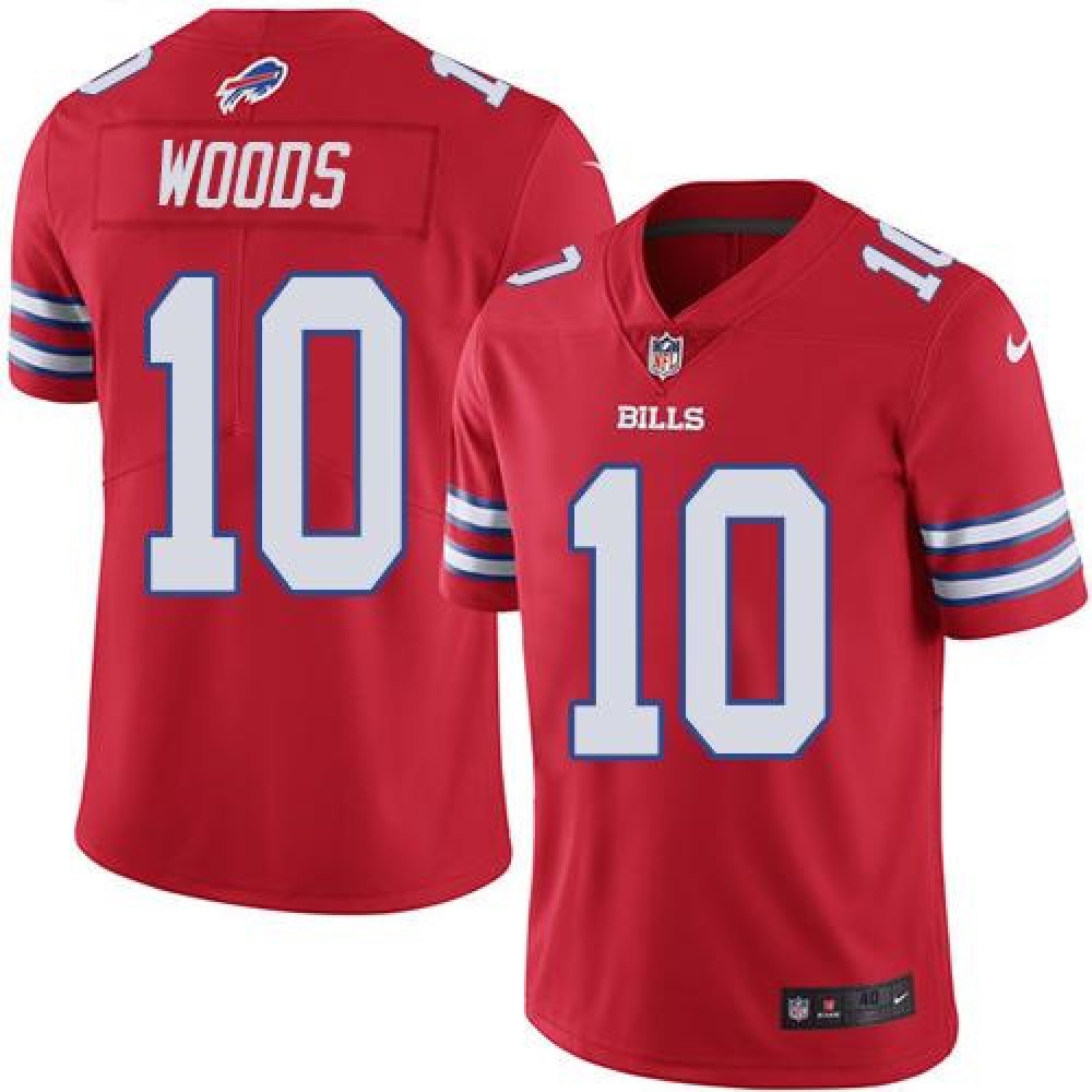 Bills #10 Robert Woods Red Men's Stitched NFL Elite Rush Jersey 