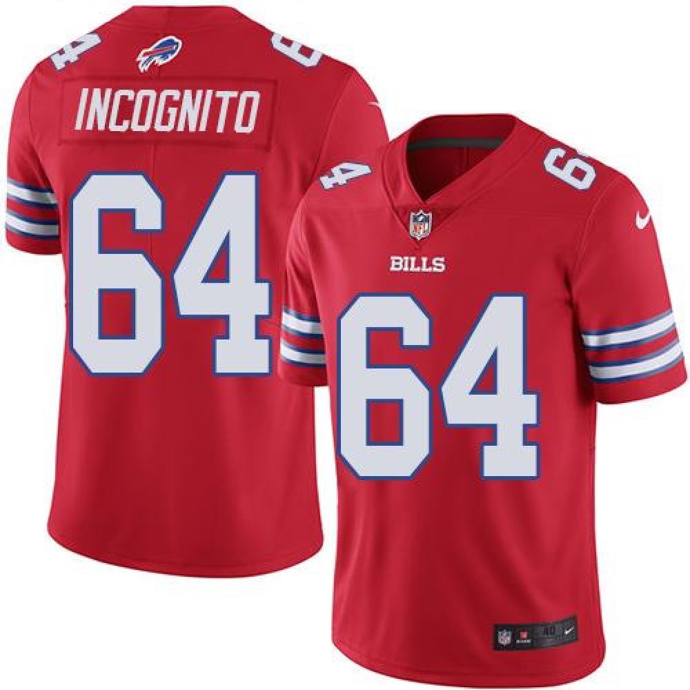 Bills #64 Richie Incognito Red Men's Stitched NFL Elite Rush Jersey 