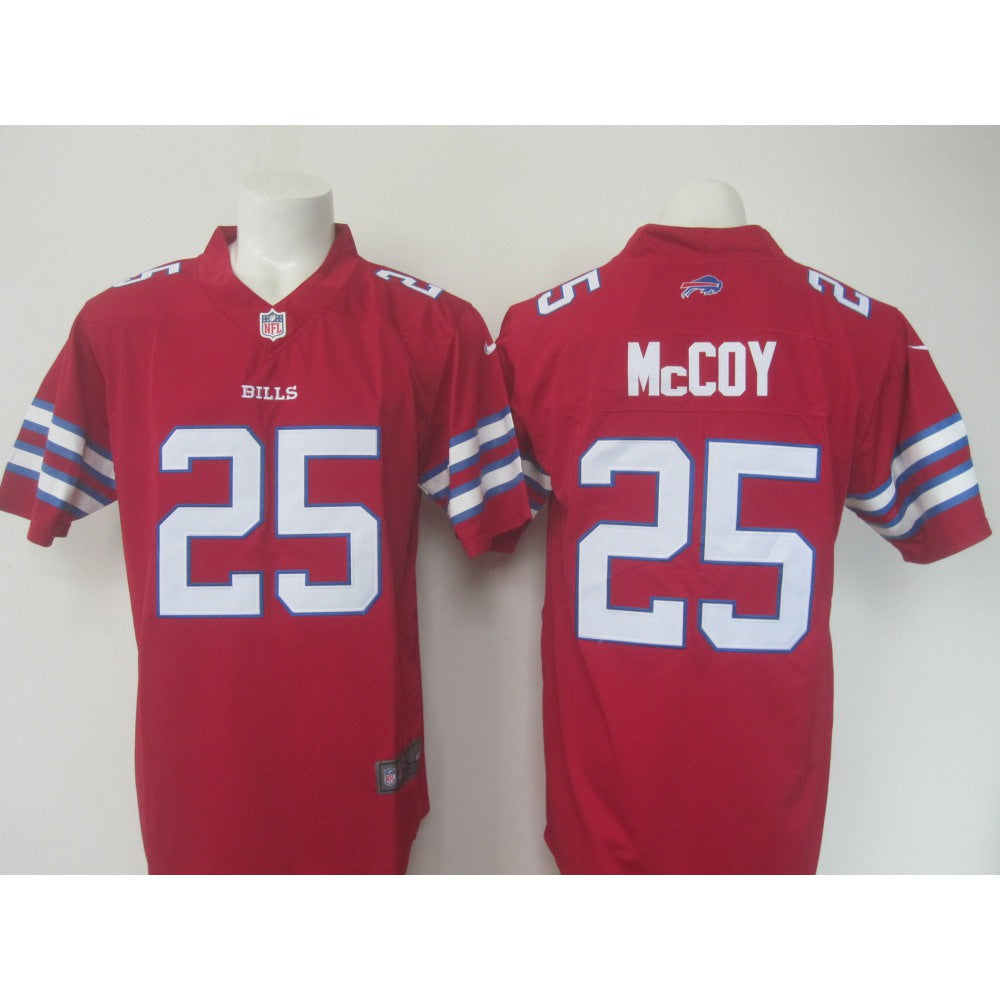 Men's Bills #25 LeSean McCoy Red Limited Rush Stitched NFL Jersey 