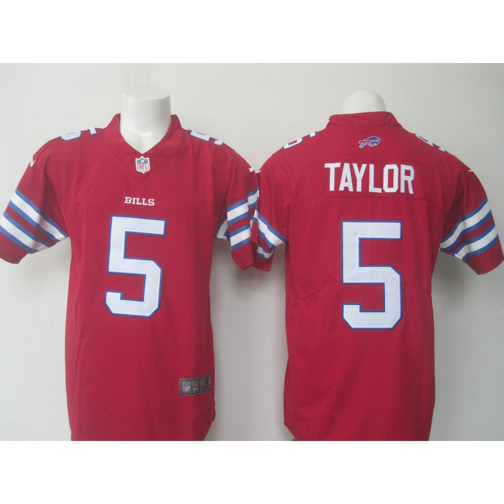 Men's Bills #5 Tyrod Taylor Red Limited Rush Stitched NFL Jersey 