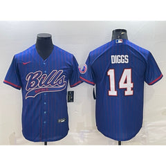 Men's Buffalo Bills #14 Stefon Diggs Royal With Patch Cool Base Stitched Baseball Jersey 