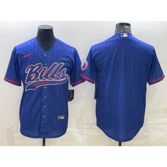 Men's Buffalo Bills Blank Royal With Patch Cool Base Stitched Baseball Jersey 