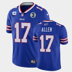 Men's Buffalo Bills #17 Josh Allen 2022 Royal With 4-star C Patch And NO.3 Patch Vapor Untouchable Limited Stitched Jersey 