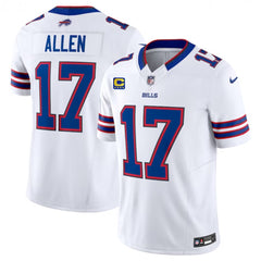 Men's Buffalo Bills #17 Josh Allen White 2023 F.U.S.E. With 4-Star C Patch Vapor Untouchable Limited Stitched Jersey 
