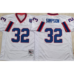Men's Buffalo Bills #32 SIMPSON White Stitched Jersey 