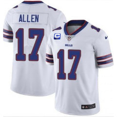 Men's Buffalo Bills #17 Josh Allen White With C Patch Limited Stitched Jersey 