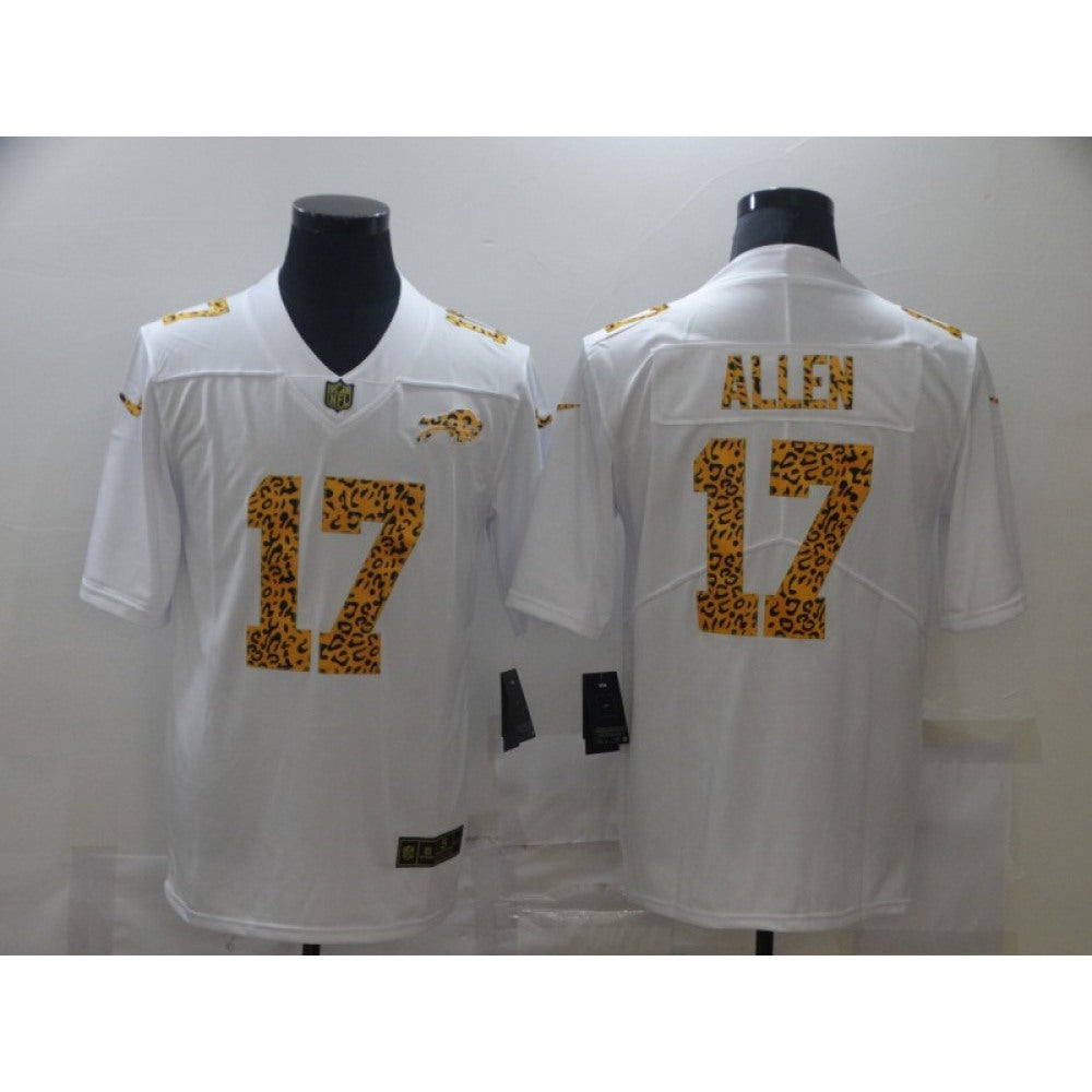 Men's Buffalo Bills #17 Josh Allen 2020 White Leopard Print Fashion Limited Stitched Jersey 