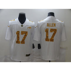 Men's Buffalo Bills #17 Josh Allen 2020 White Leopard Print Fashion Limited Stitched Jersey 