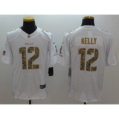 Bills #12 Jim Kelly White Men's Stitched NFL Limited Salute To Service Jersey 