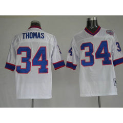 Mitchell & Ness Bills #34 Thurman Thomas White Stitched Throwback NFL Jersey 
