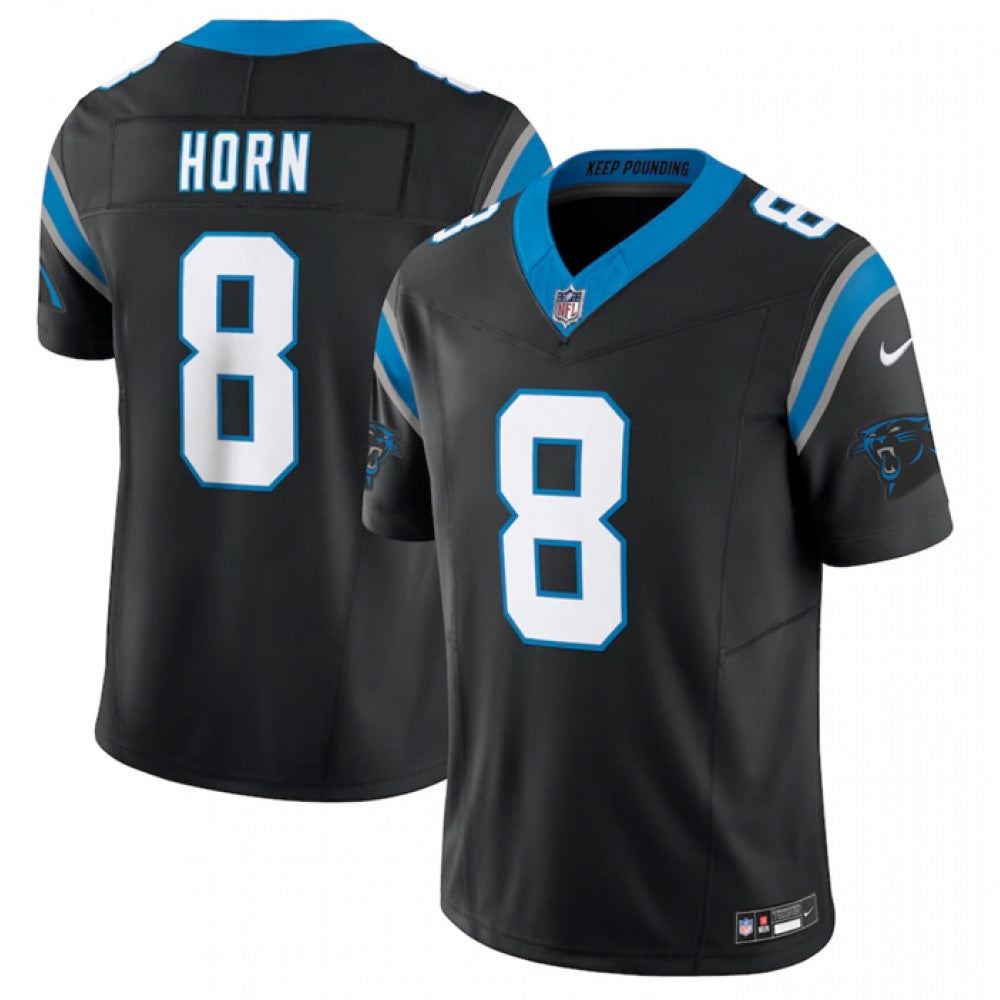 Men's Carolina Panthers #8 Jaycee Horn Black 2023 F.U.S.E. Vapor Untouchable Stitched Football Jersey 
