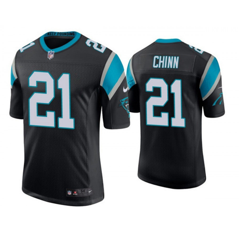 Men's Carolina Panthers #21 Jeremy Chinn Black Stitched Jersey 