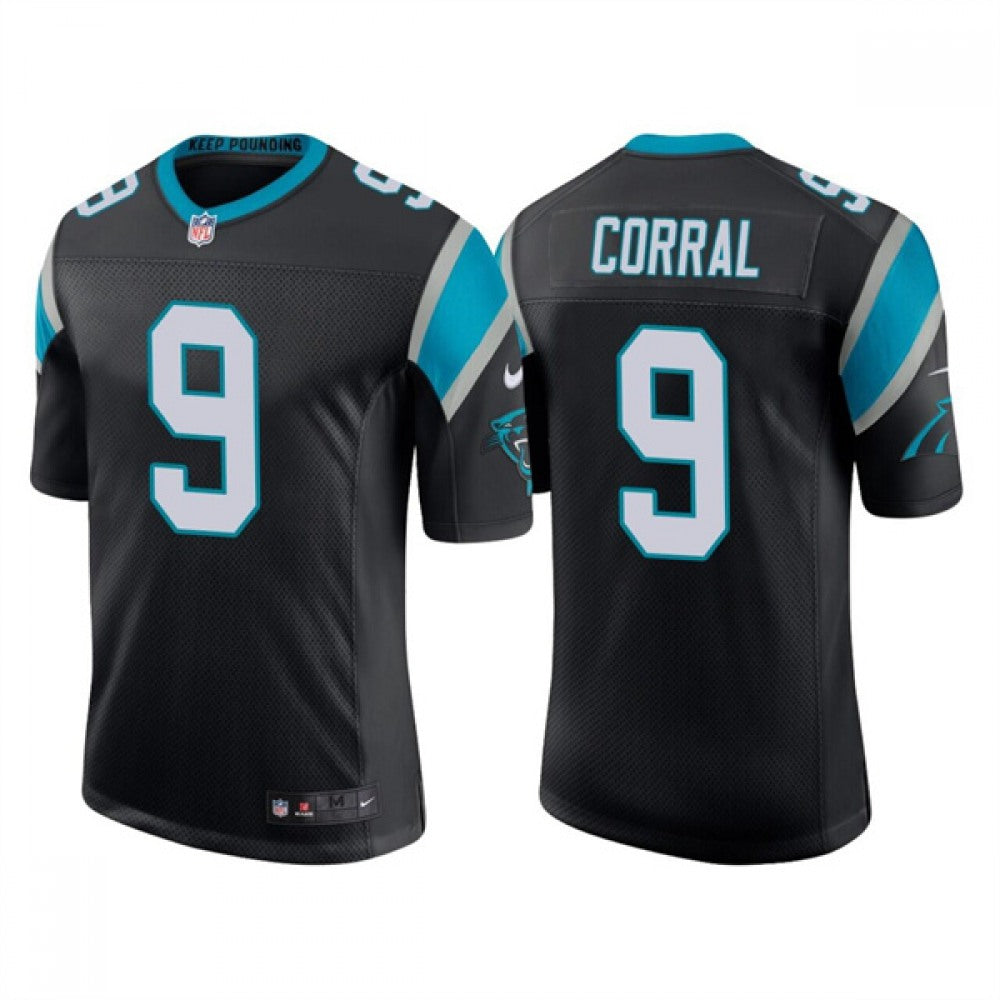 Men's Carolina Panthers #9 Matt Corral 2022 Black Stitched Jersey 
