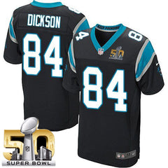 Panthers #84 Ed Dickson Black Team Color Super Bowl 50 Men's Stitched NFL Elite Jersey 