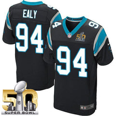 Panthers #94 Kony Ealy Black Team Color Super Bowl 50 Men's Stitched NFL Elite Jersey 