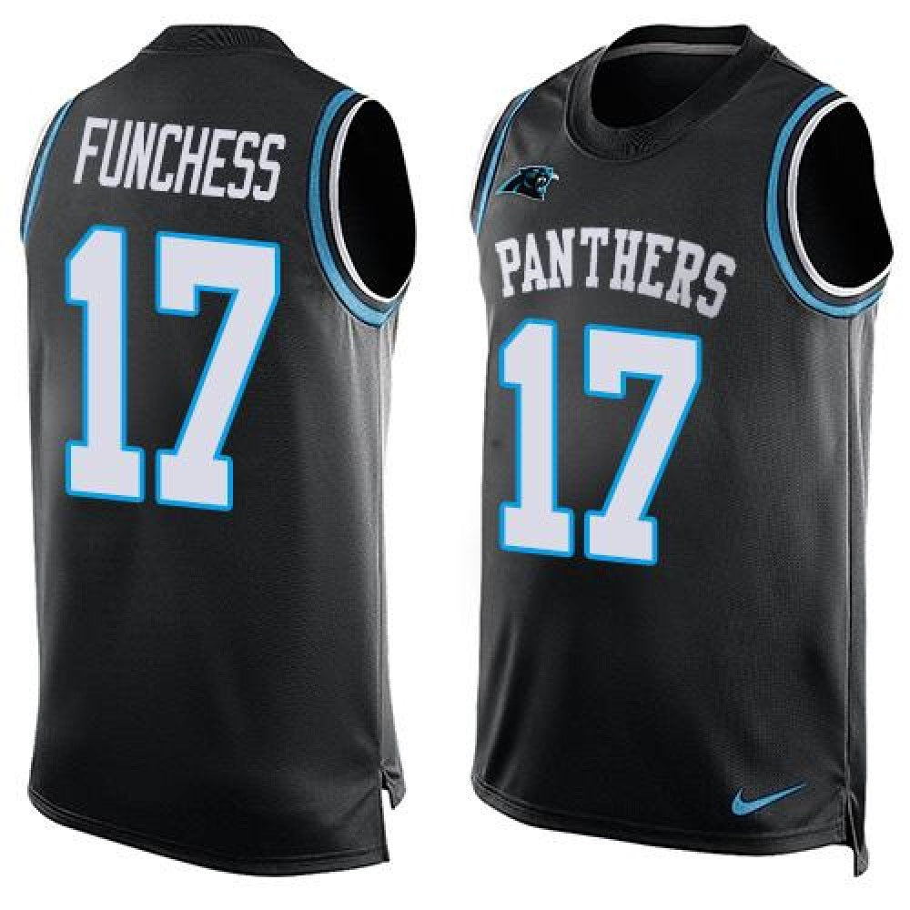 Panthers #17 Devin Funchess Black Team Color Men's Stitched NFL Limited Tank Top Jersey 