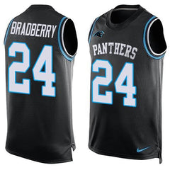 Panthers #24 James Bradberry Black Team Color Men's Stitched NFL Limited Tank Top Jersey 