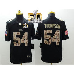 Panthers #54 Shaq Thompson Black Super Bowl 50 Men's Stitched NFL Limited Salute to Service Jersey 