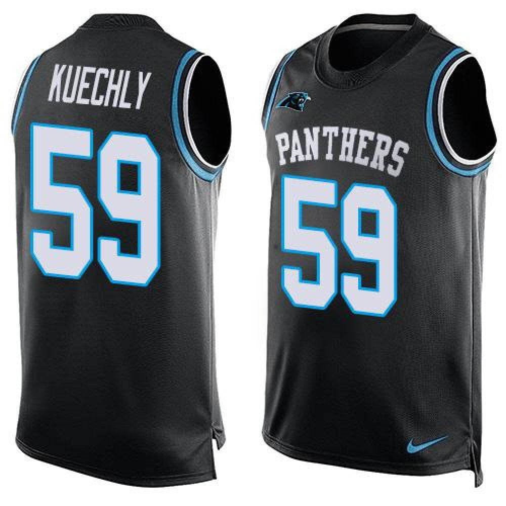 Panthers #59 Luke Kuechly Black Team Color Men's Stitched NFL Limited Tank Top Jersey 