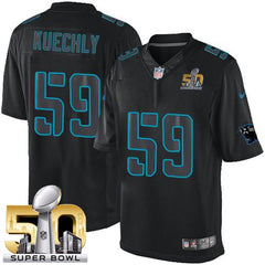 Panthers #59 Luke Kuechly Black Super Bowl 50 Men's Stitched NFL Impact Limited Jersey 