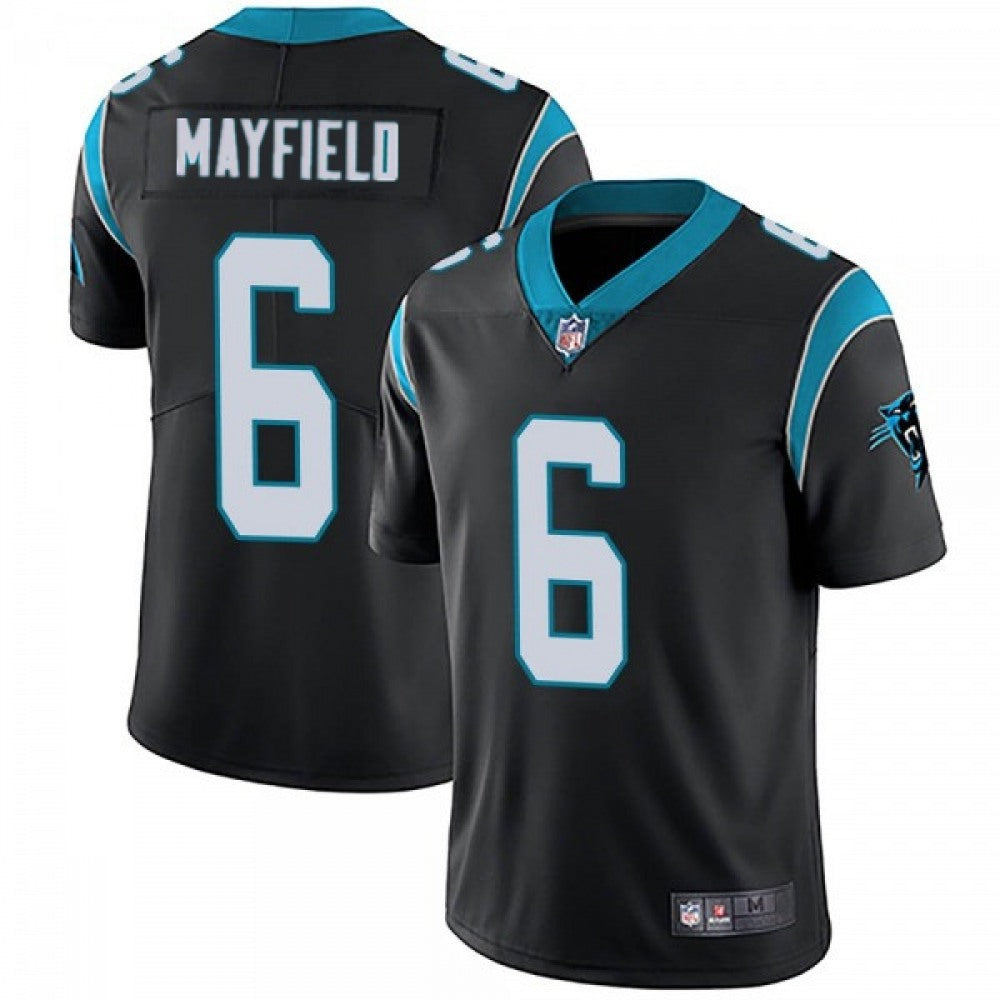 Men's Carolina Panthers #6 Baker Mayfield Black Vapor Untouchable Limited Stitched Jersey 