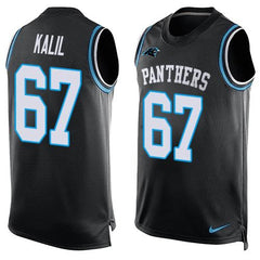 Panthers #67 Ryan Kalil Black Team Color Men's Stitched NFL Limited Tank Top Jersey 