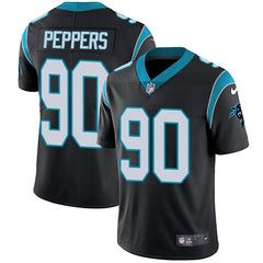Men's Carolina Panthers #90 Julius Peppers Black Vapor Untouchable Limited Stitched NFL Jersey 