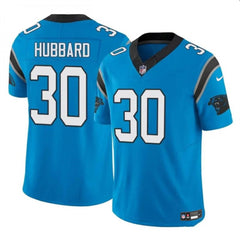 Men's Carolina Panthers #30 Chuba Hubbard Blue 2023 F.U.S.E. Vapor Limited Stitched Football Jersey 