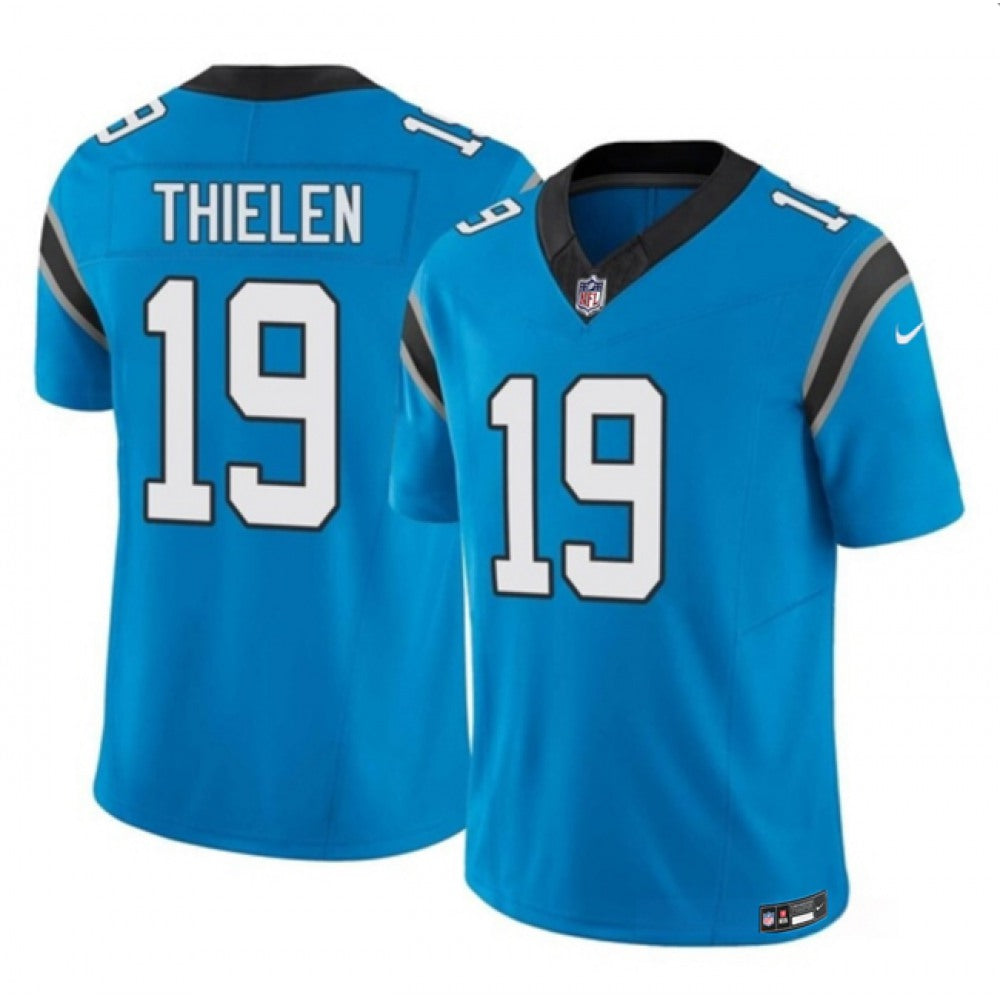Men's Carolina Panthers #19 Adam Thielen Blue 2023 F.U.S.E. Vapor Untouchable Stitched Football Jersey 