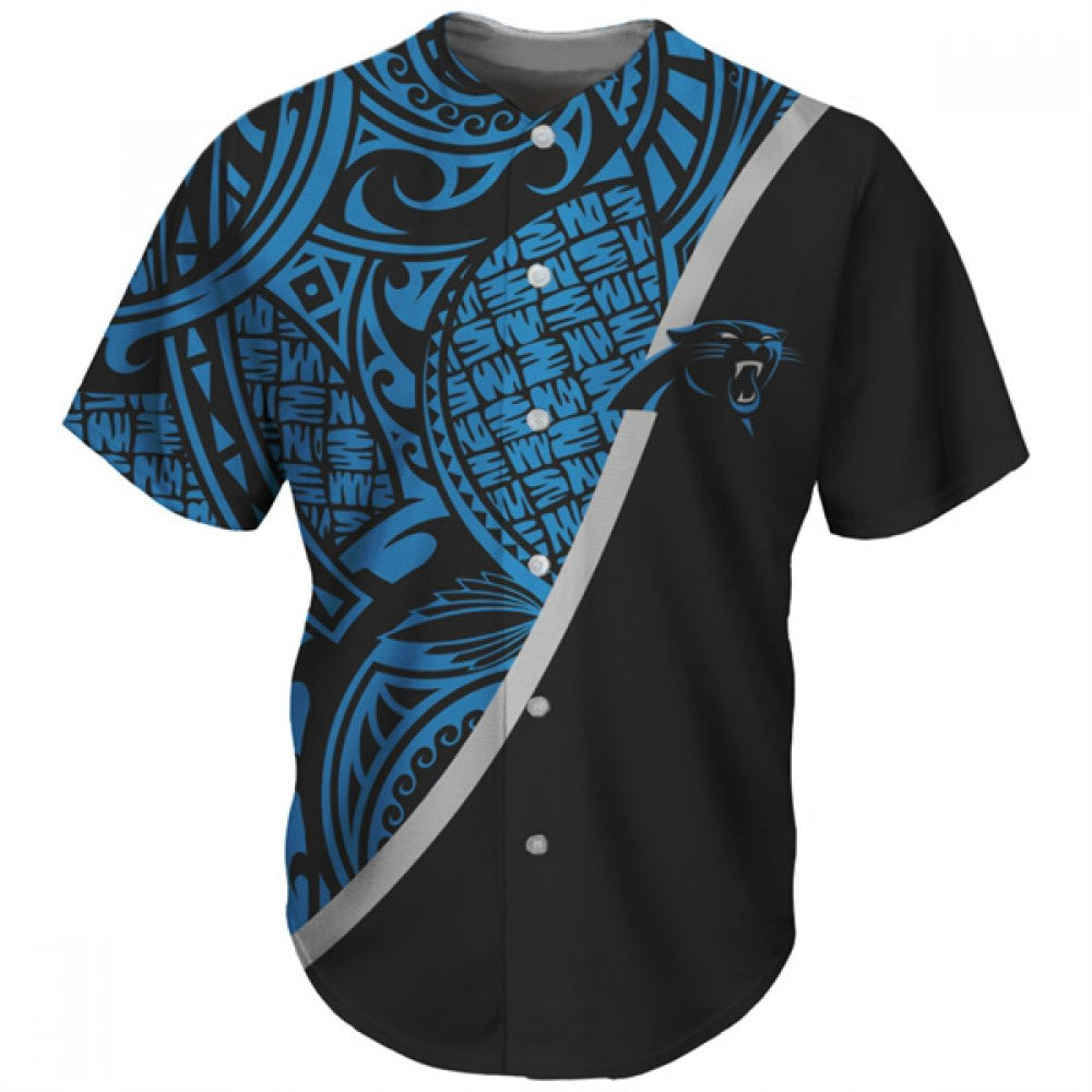 Men's Carolina Panthers Blue/Black Baseball Jersey 