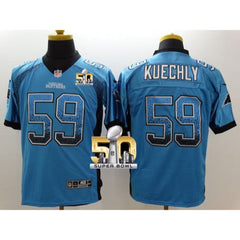 Panthers #59 Luke Kuechly Blue Alternate Super Bowl 50 Men's Stitched NFL Elite Drift Fashion Jersey 
