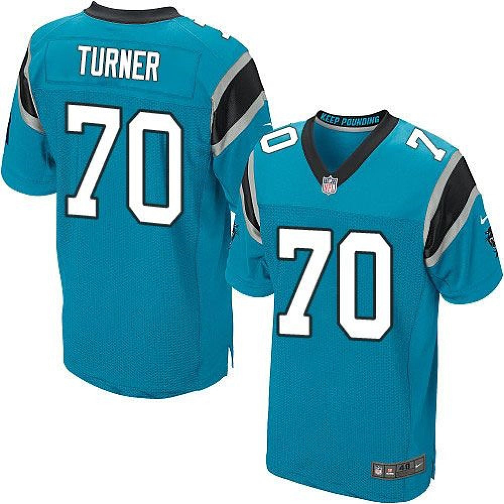 Panthers #70 Trai Turner Blue Alternate Men's Stitched NFL Elite Jersey 