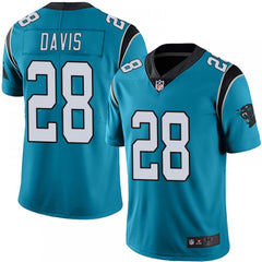 Men's Carolina Panthers #28 Mike Davis Blue Vapor Untouchable Limited Stitched Jersey 