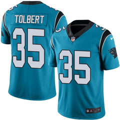 Panthers #35 Mike Tolbert Blue Men's Stitched NFL Limited Rush Jersey 