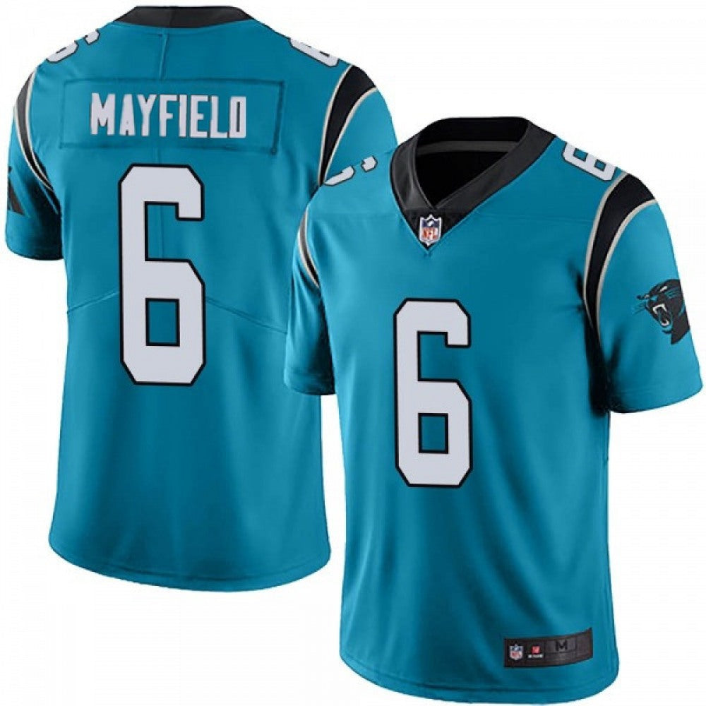 Men's Carolina Panthers #6 Baker Mayfield Blue Vapor Untouchable Limited Stitched Jersey 