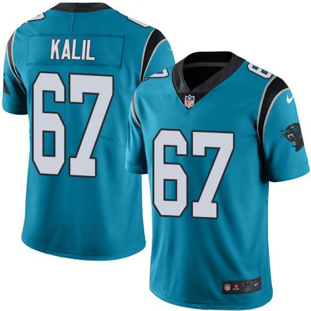 Panthers #67 Ryan Kalil Blue Men's Stitched NFL Limited Rush Jersey 