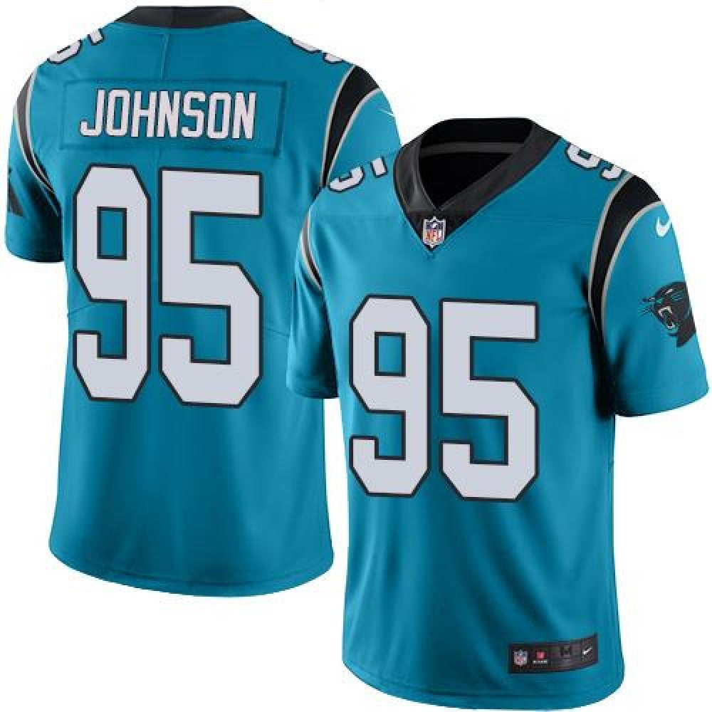Panthers #95 Charles Johnson Blue Men's Stitched NFL Limited Rush Jersey 