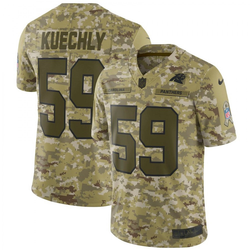 Men's Carolina Panthers #59 Luke Kuechly 2018 Camo Salute to Service Limited Stitched NFL Jersey 