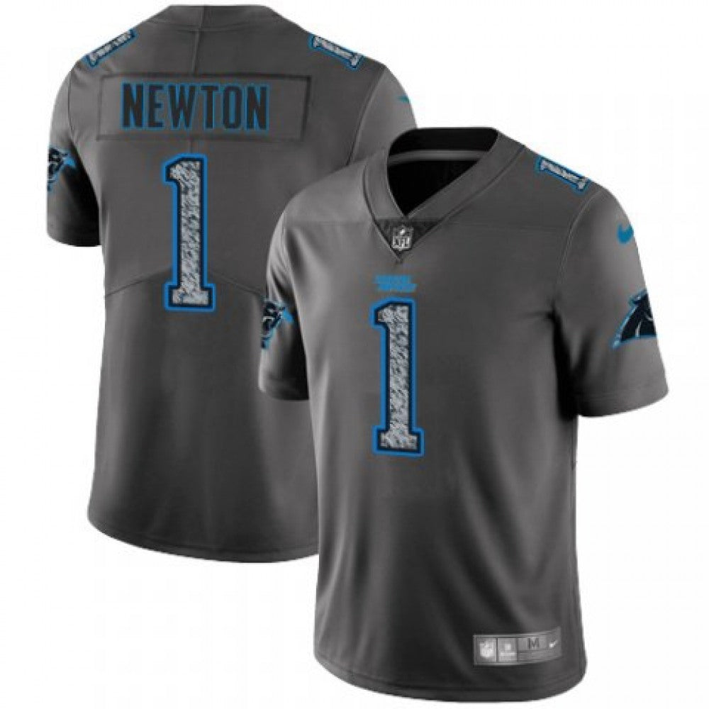 Men's Carolina Panthers #1 Cam Newton 2019 Gray Fashion Static Limited Stitched NFL Jersey 