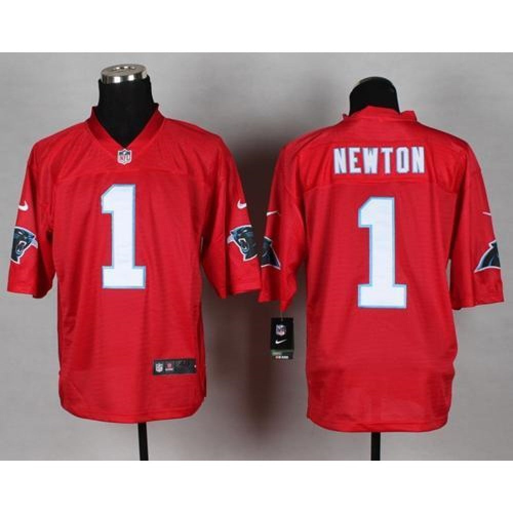Panthers #1 Cam Newton Red Men's Stitched NFL Elite QB Practice Jersey 