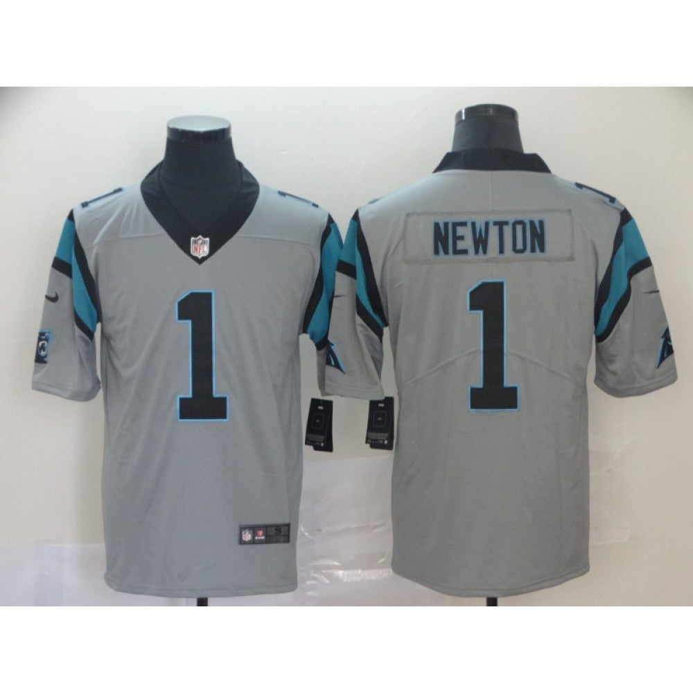 Men's Carolina Panthers #1 Cam Newton Silver Inverted Legend Stitched NFL Jersey 