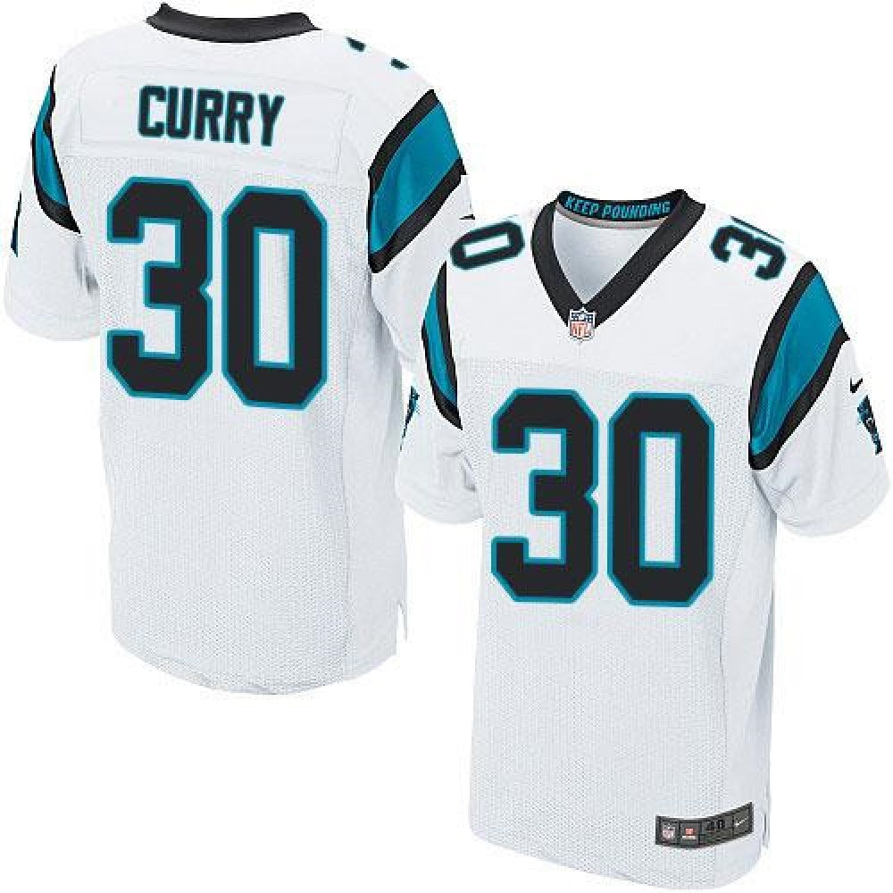 Panthers #30 Stephen Curry White Men's Stitched NFL Elite Jersey 
